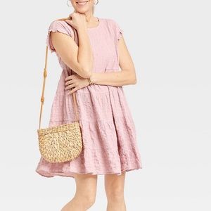 Lilac tiered babydoll dress